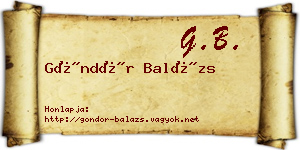 Göndör Balázs névjegykártya